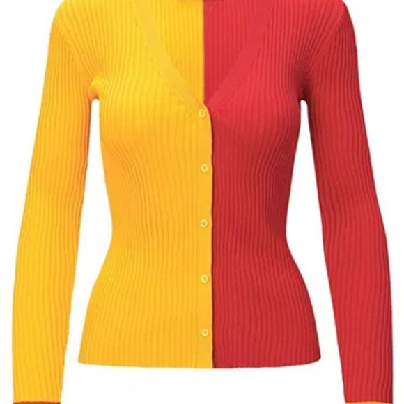 Kansas City Chiefs STAUD Women's Cargo Sweater - Gold/Red SZ M - Picture 3 of 13